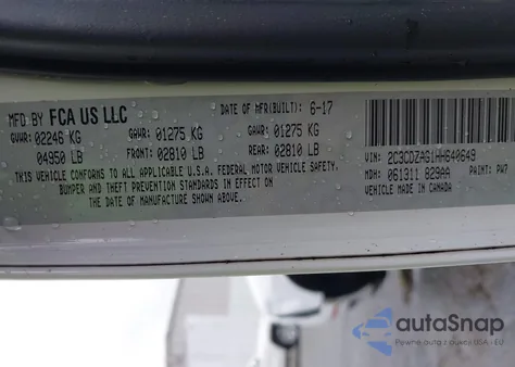 2017 Dodge Challenger Sxt from USA, damaged, VIN 2C3CDZAG1HH640649